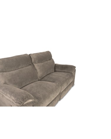 Divano recliner Boston 3 posti elettrico in tessuto giulia 9703 cappuccino