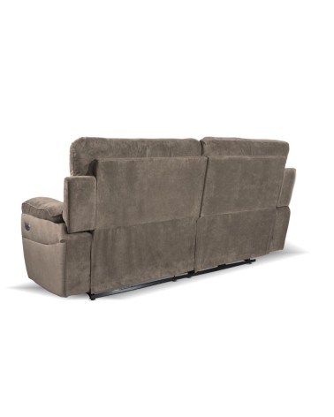Divano recliner Boston 3 posti elettrico in tessuto giulia 9703 cappuccino