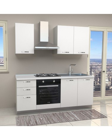 Cucina Taurus 195 colore bianco con elettrodomestici inclusi