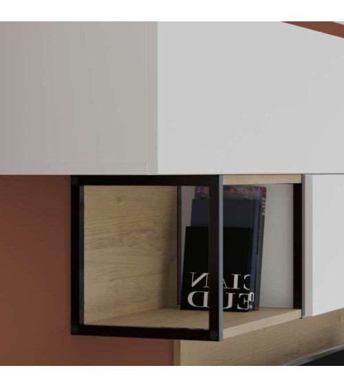 Parete attrezzata Tronador 260 cm. bianco e rovere