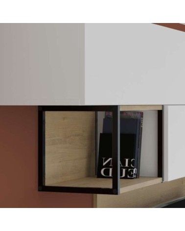 Parete attrezzata Tronador 260 cm. bianco e rovere