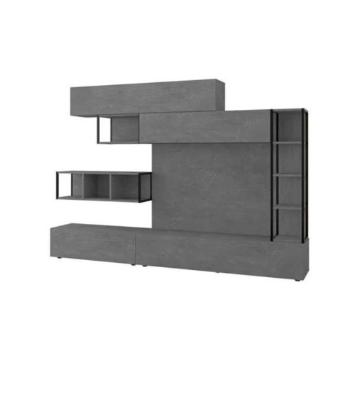 Parete attrezzata Tronador 260 cm. colore cemento