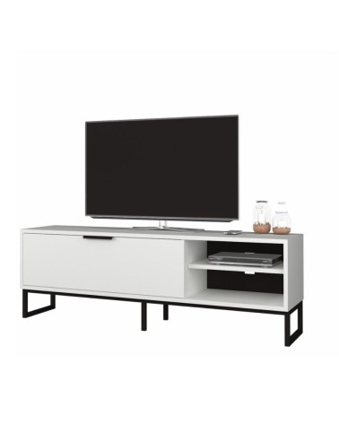 Porta tv Way bianco con dettagli ghisa