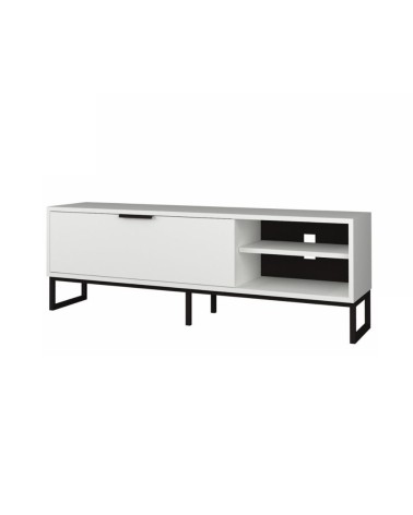 Porta tv Way bianco con dettagli ghisa