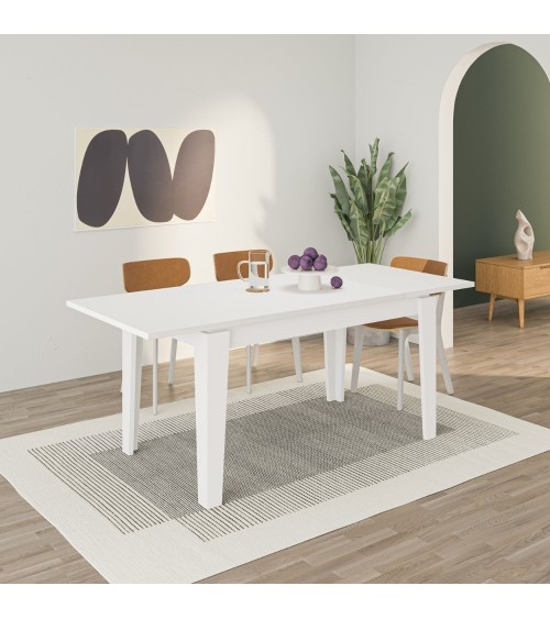 Tavolo allungabile Tolmen bianco 140x80 allungabile a 190 cm