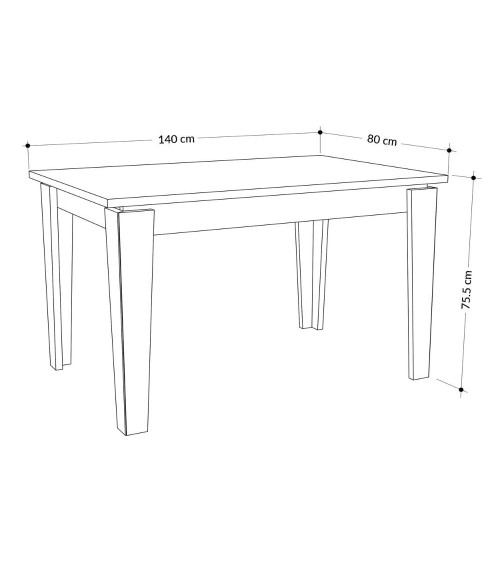 Tavolo allungabile Tolmen bianco 140x80 allungabile a 190 cm