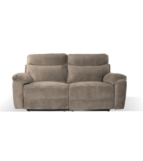 Divano recliner Boston 3 posti manuale in tessuto barrel 21 tortora
