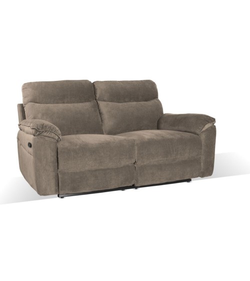Divano recliner Boston 3 posti manuale in tessuto barrel 21 tortora