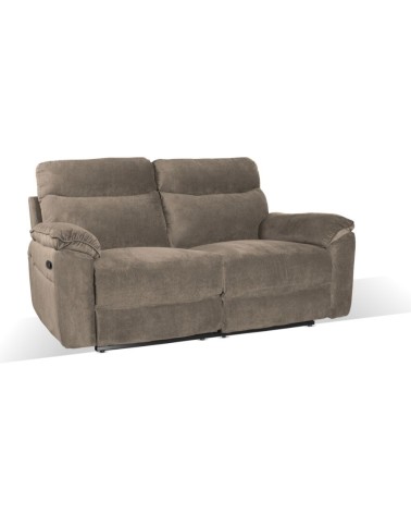 Divano recliner Boston 3 posti manuale in tessuto barrel 21 tortora