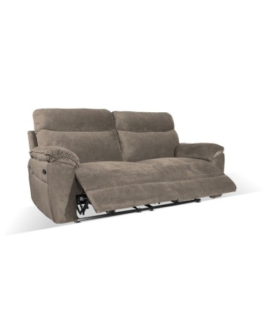 Divano recliner Boston 3 posti manuale in tessuto barrel 21 tortora