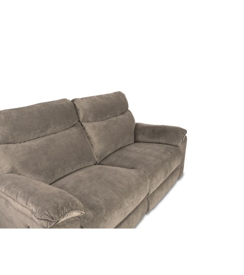 Divano recliner Boston 3 posti manuale in tessuto barrel 21 tortora