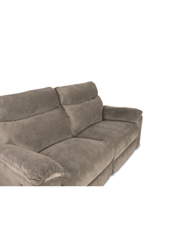 Divano recliner Boston 3 posti manuale in tessuto barrel 21 tortora