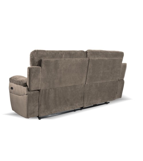 Divano recliner Boston 3 posti manuale in tessuto barrel 21 tortora
