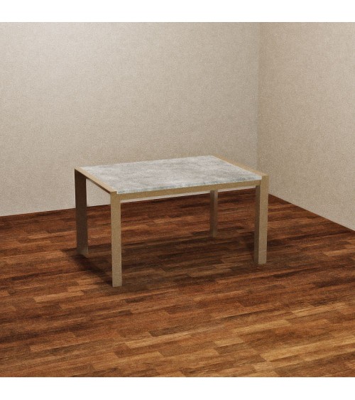 Tavolo rettangolare allungabile Golia 130x80 struttura tortora e piano cemento