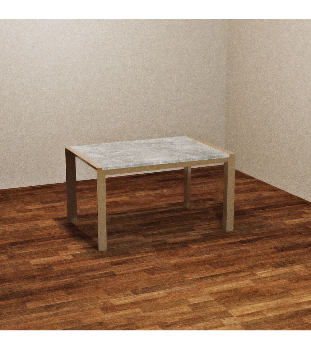 Tavolo rettangolare allungabile Golia 130x80 struttura tortora e piano cemento