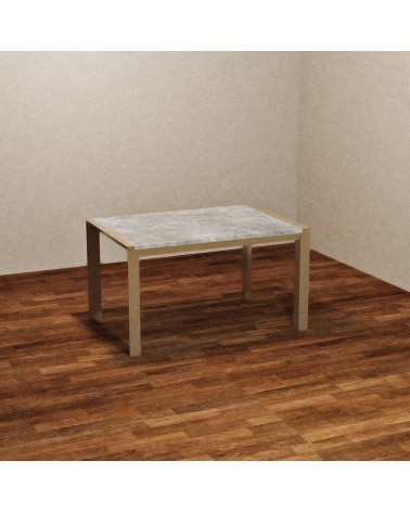 Tavolo rettangolare allungabile Golia 130x80 struttura tortora e piano cemento