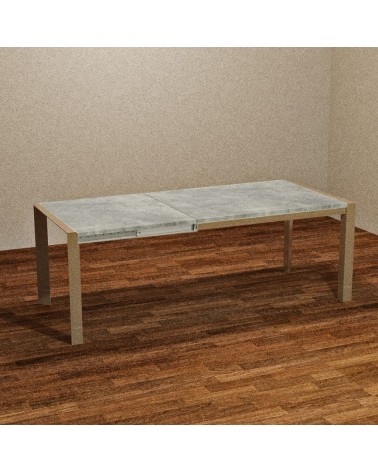 Tavolo rettangolare allungabile Golia 130x80 struttura tortora e piano cemento