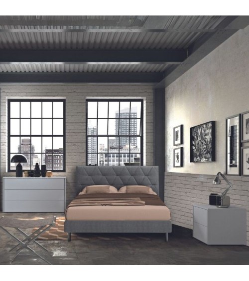 Camera da letto Piera grigio frassinato con letto contenitore