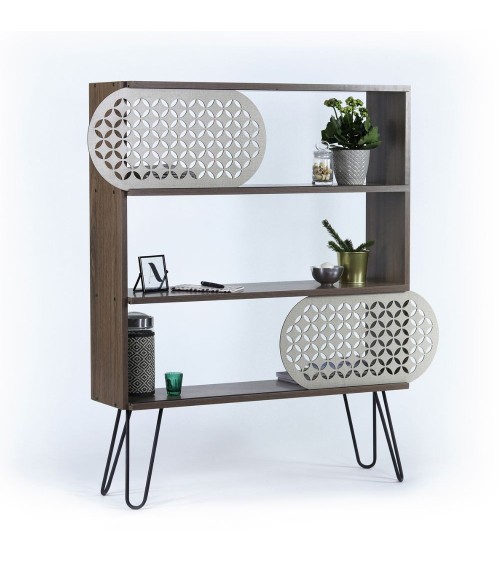 Libreria 3 ripiani Illia noce nero 94x25x117 MT190511