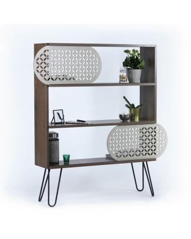 Libreria 3 ripiani Illia noce nero 94x25x117 MT190511