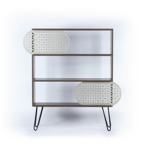 Libreria 3 ripiani Illia noce nero 94x25x117 MT190511