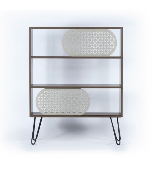 Libreria 3 ripiani Illia noce nero 94x25x117 MT190511