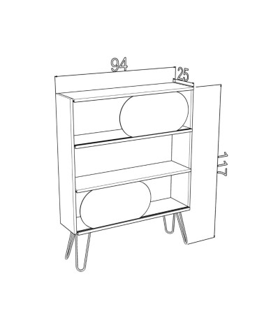 Libreria 3 ripiani Illia noce nero 94x25x117 MT190511