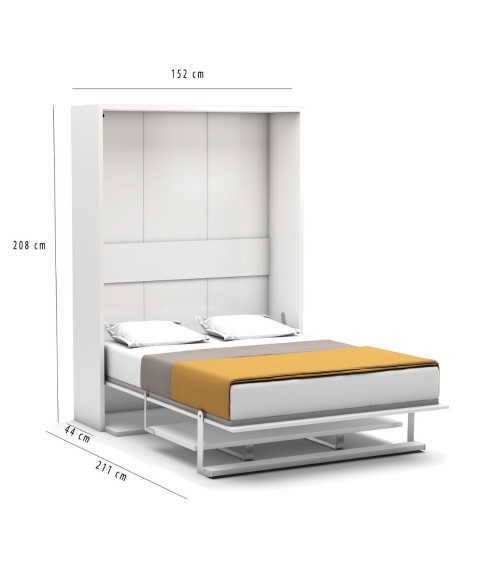 Letto matrimoniale a scomparsa Loft bianco