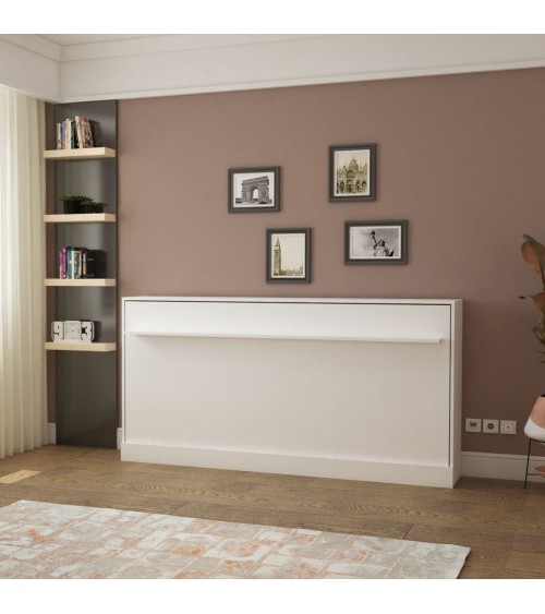 Letto singolo a scomparsa Life con apertura orizzontale bianco