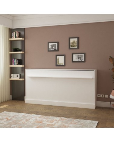 Letto singolo a scomparsa Life con apertura orizzontale bianco