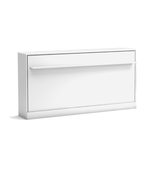 Letto singolo a scomparsa Life con apertura orizzontale bianco