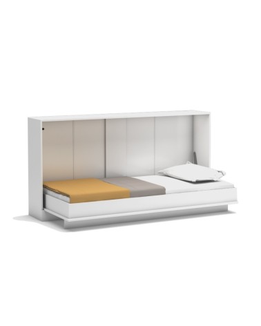 Letto singolo a scomparsa Life con apertura orizzontale bianco