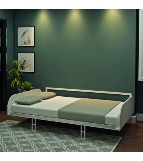 Letto matrimoniale a scomparsa Simple con apertura orizzontale bianco