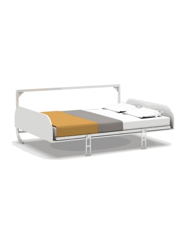 Letto matrimoniale a scomparsa Simple con apertura orizzontale bianco