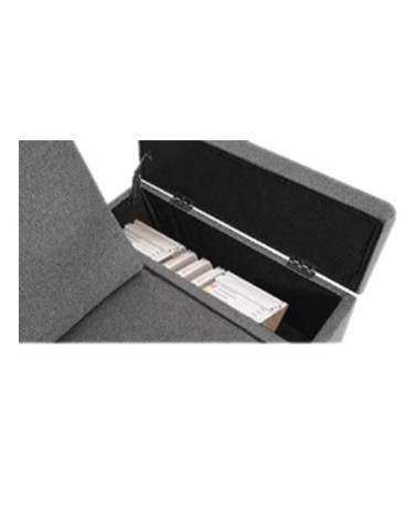 Divano angolare destro Dina con bracciolo apribile contenitore colore grigio