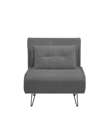 Poltrona letto Quarzo senza braccioli colore grigio scuro con piedini in metallo