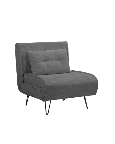 Poltrona letto Quarzo senza braccioli colore grigio scuro con piedini in metallo