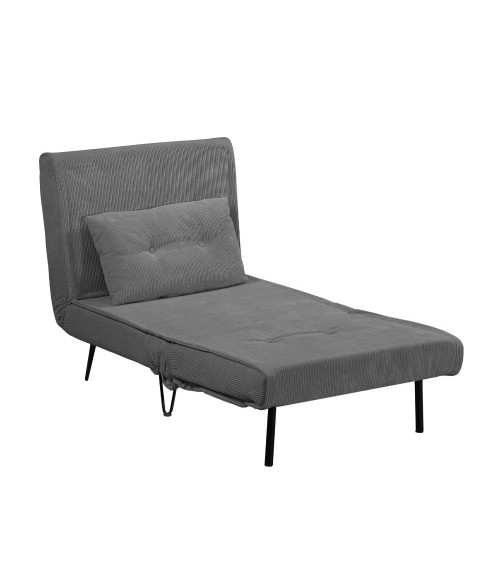 Poltrona letto Quarzo senza braccioli colore grigio scuro con piedini in metallo