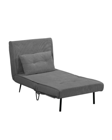 Poltrona letto Quarzo senza braccioli colore grigio scuro con piedini in metallo