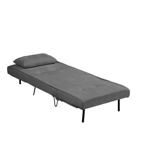 Poltrona letto Quarzo senza braccioli colore grigio scuro con piedini in metallo