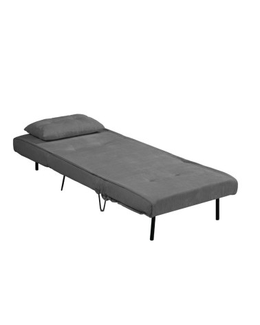 Poltrona letto Quarzo senza braccioli colore grigio scuro con piedini in metallo