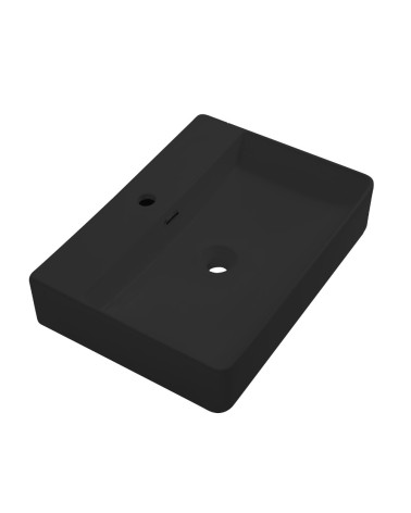 Lavabo da appoggio 9555 in ceramica 60x42x13 cm nero opaco