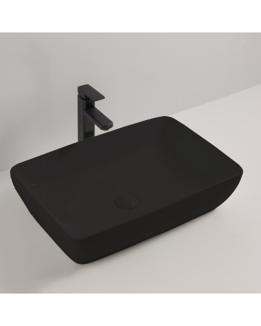 Lavabo da appoggio 9440B in ceramica 59x40x14.5 cm nero opaco