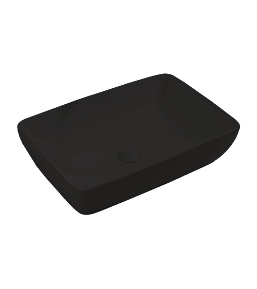 Lavabo da appoggio 9440B in ceramica 59x40x14.5 cm nero opaco