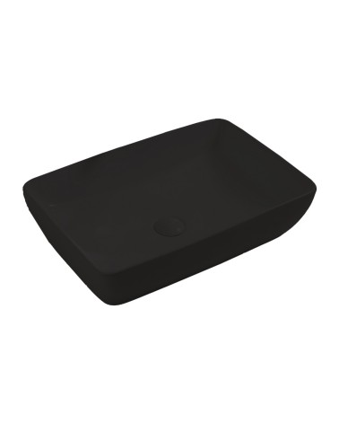 Lavabo da appoggio 9440B in ceramica 59x40x14.5 cm nero opaco
