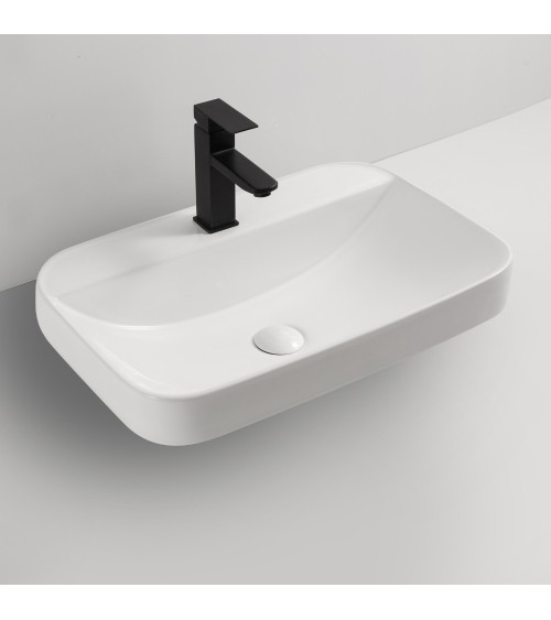 Lavabo da semincasso CUP6026B in ceramica 60x40x16.5 cm bianco