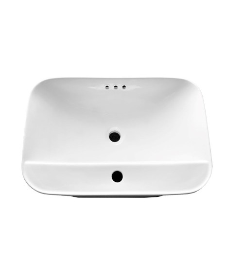 Lavabo da semincasso CUP6026B in ceramica 60x40x16.5 cm bianco