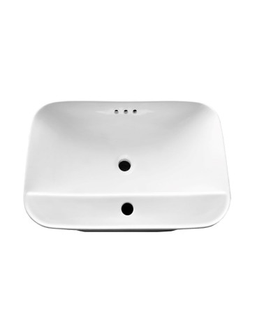 Lavabo da semincasso CUP6026B in ceramica 60x40x16.5 cm bianco