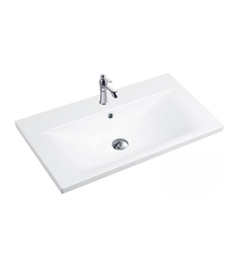 Lavabo consolle da appoggio PLAT840-80 81x46.5x18 cm bianco