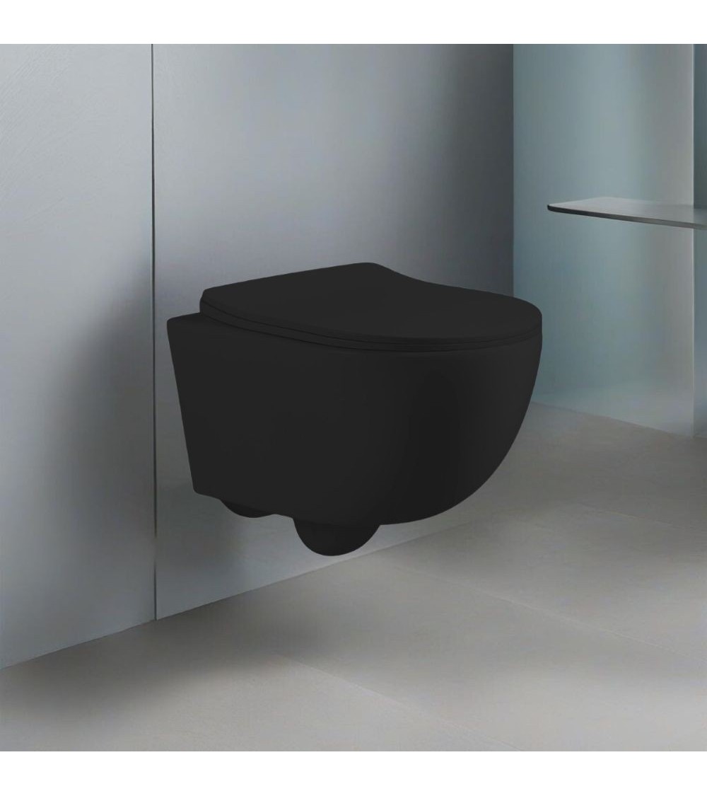 WC sospeso YJ-2381MB 36.5x48.5x36.5 cm nero opaco